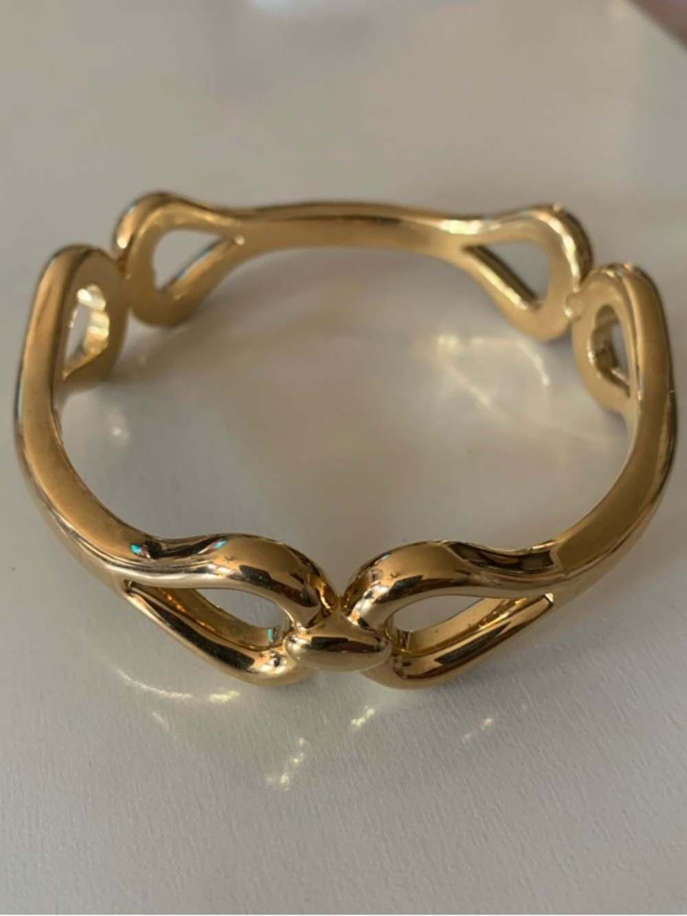Milor Italy Vintage 14K Yellow Gold Resin Link-Style Bangle Bracelet